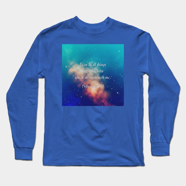 Philippians 4:13 (sky background) Long Sleeve T-Shirt by Kyarwon